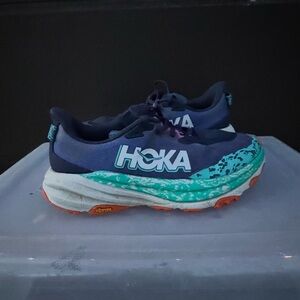 Hoka womens Navy, Teal & Orange Trail Running Sneakers